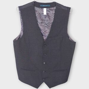 Perry Ellis Mens Vest Sz L Slim Fit TRAVEL LUXE Wrinkle Resistant Dark Brown‎
